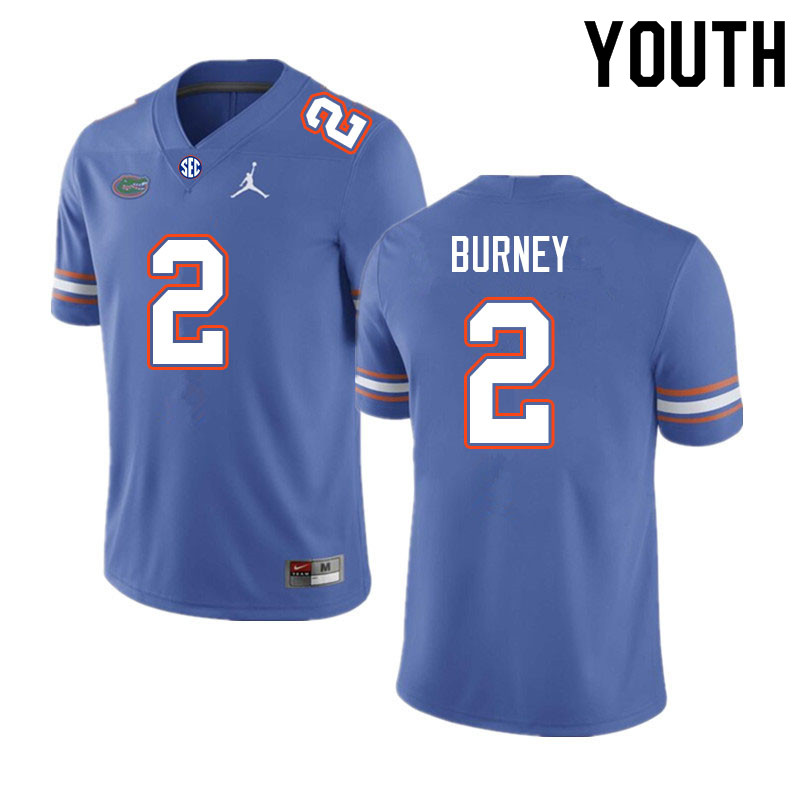 Youth #2 Amari Burney Florida Gators College Football Jerseys Sale-Royal